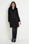 Wallis Double Breasted Faux Fur Collar Military Coat thumbnail 1