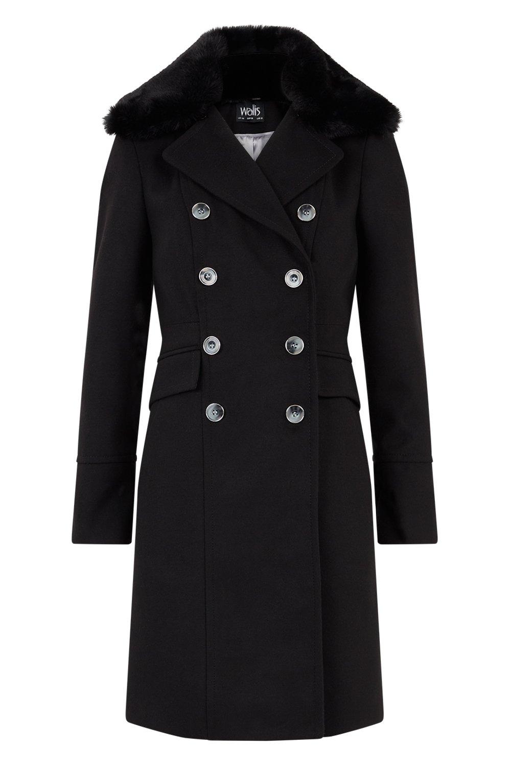 Fur collar cheap military coat