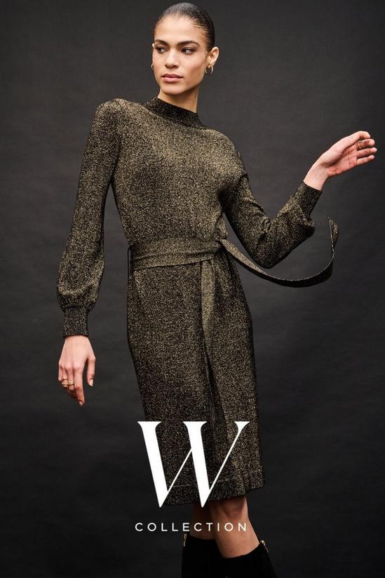 Wallis Metallic Belted Knitted Dress 1