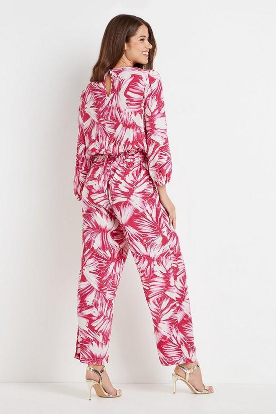 Wallis Pink Palm Wrap Jumpsuit 3