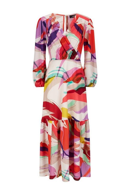 Wallis Red Abstract Tiered Maxi Dress 5