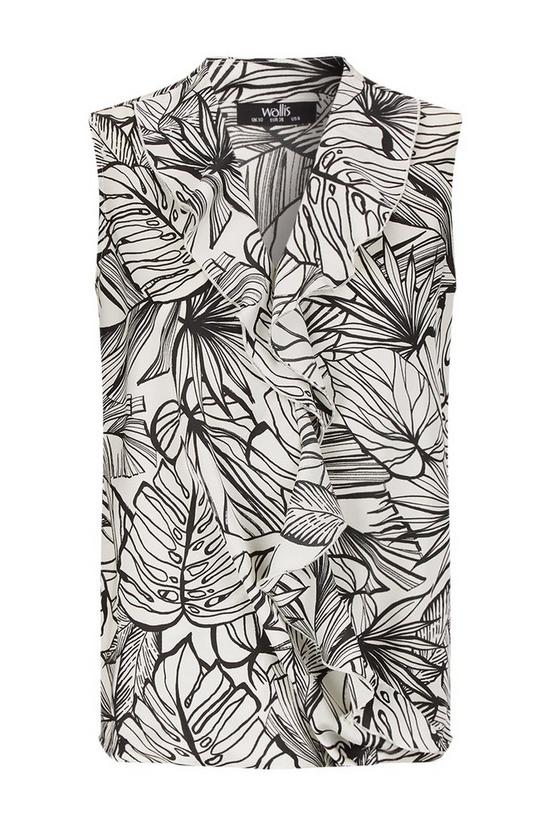 Wallis Ivory Palm Print Ruffle Sleeveless Top 5
