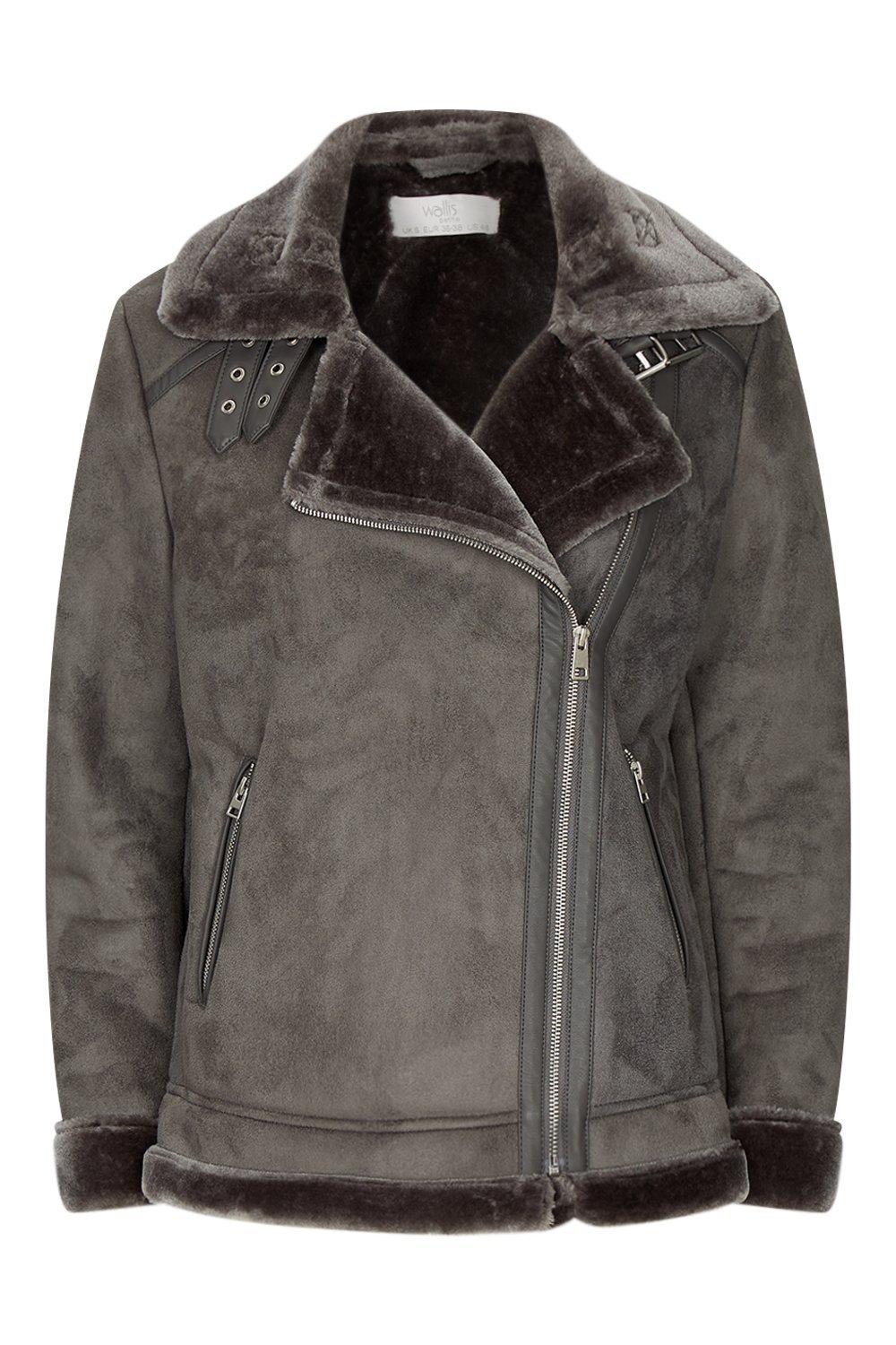 Jackets & Coats, Petite Shearling Biker Jacket