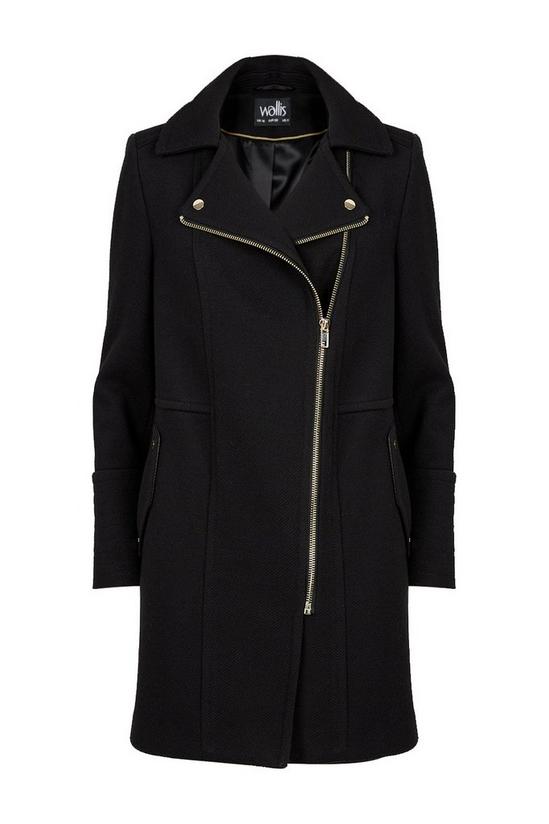 Wallis Black Longline Zip Coat 5
