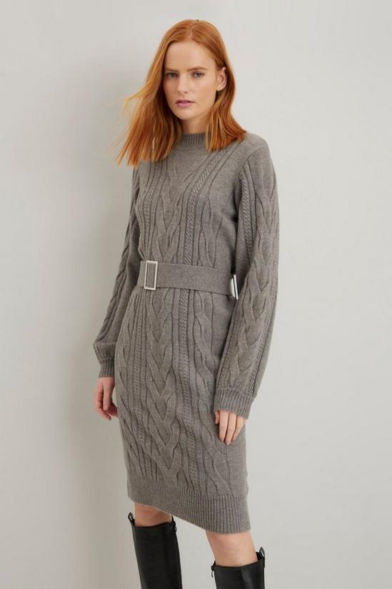 Wallis Cable Knitted Belted Dress 1