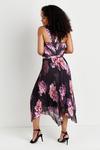 Wallis Black & Pink Floral Pleated Halter Neck Dress thumbnail 3