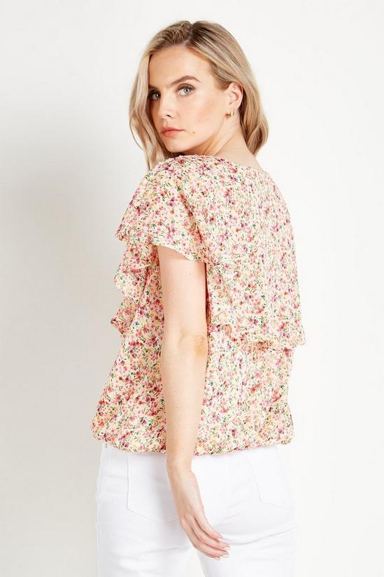 Wallis Petite Ditsy Floral Dobby Cape Sleeve Top 3