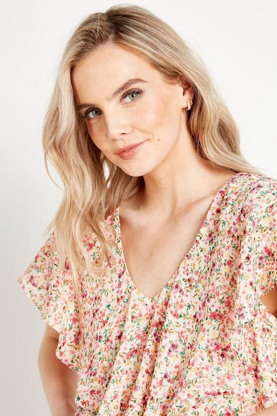 Wallis Petite Ditsy Floral Dobby Cape Sleeve Top 4