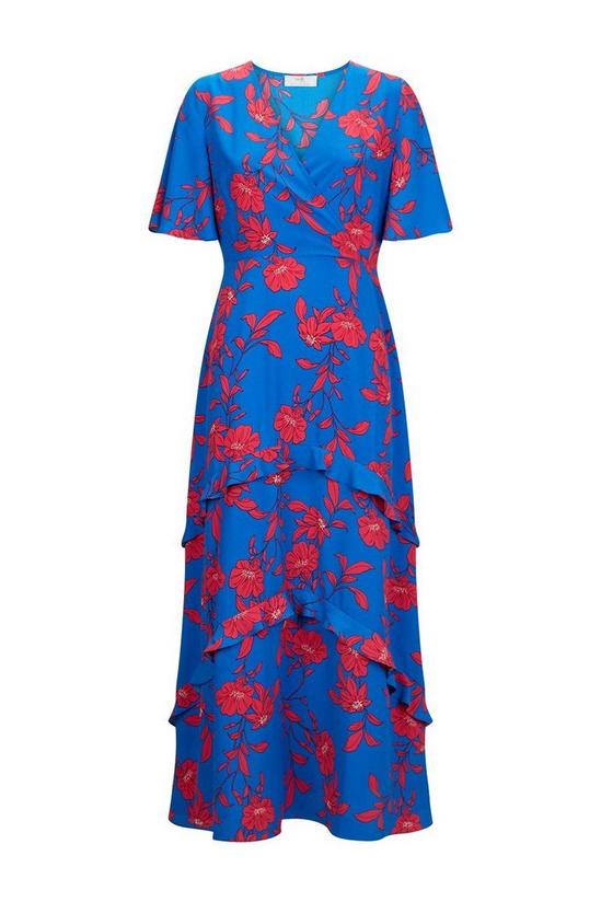Wallis Petite Blue Pink Floral Tiered Maxi Dress 5
