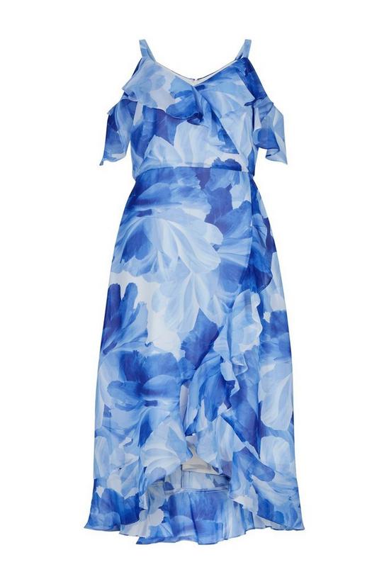 Wallis Blue Floral Cold Shoulder Dress 5