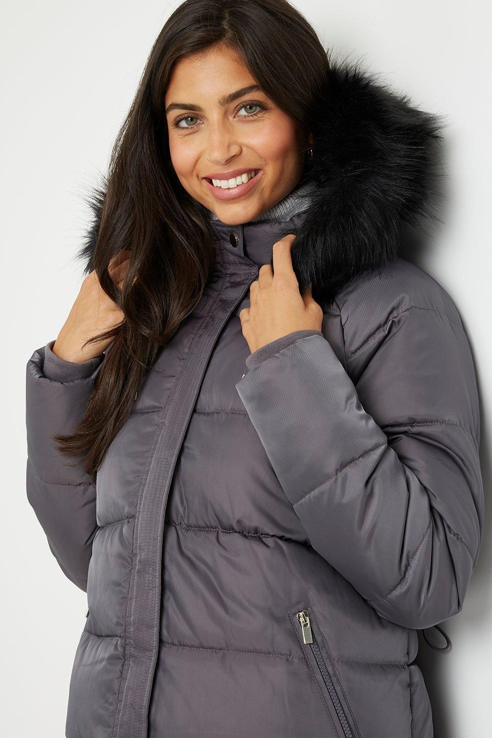 Wallis mink store padded coat