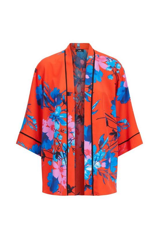 Wallis Red and Blue Floral Kimono Jacket 5