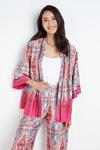 Wallis Pink Paisley Border Kimono Jacket thumbnail 1