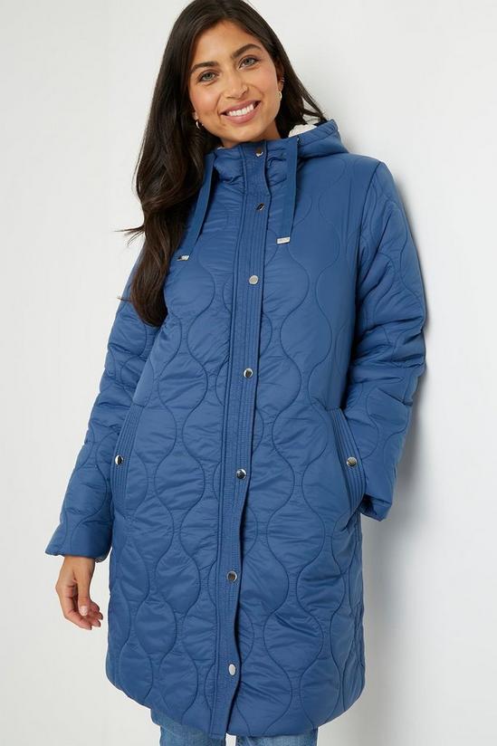 Wallis Hooded Quilted Patterened Coat 4