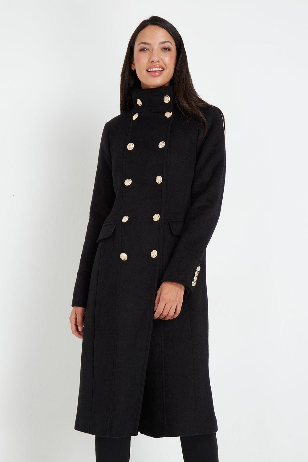 Black womens hotsell military coat