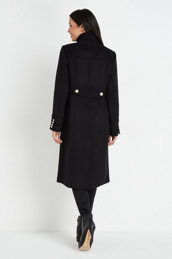 Wallis Black Military Double Breasted Coat 3