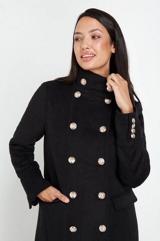 Wallis Black Military Double Breasted Coat 4