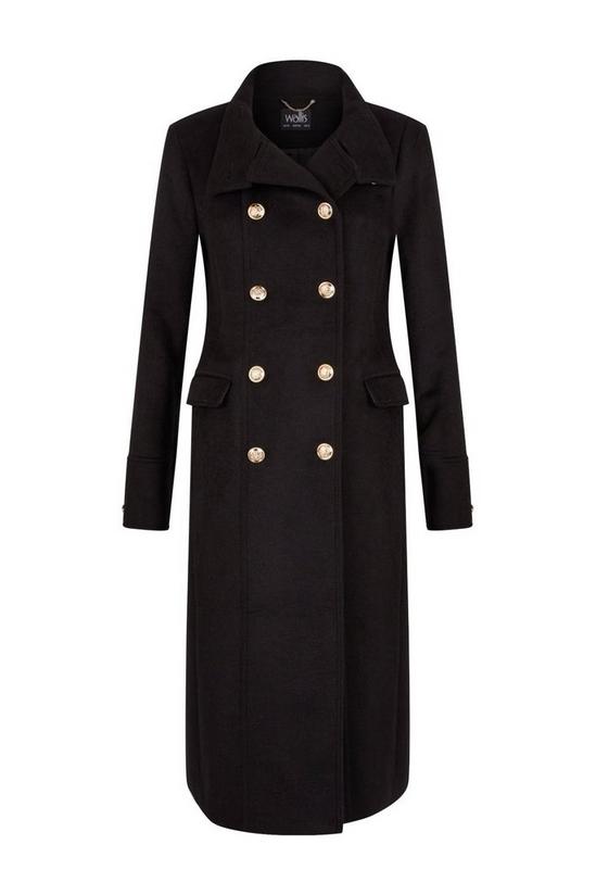 Wallis Black Military Double Breasted Coat 5