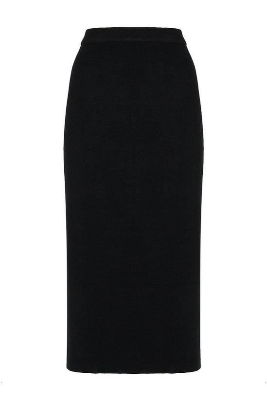 Wallis Black Side Stripe Knitted Skirt 5