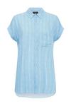 Wallis Blue Stripe Relaxed Longline Shirt thumbnail 5