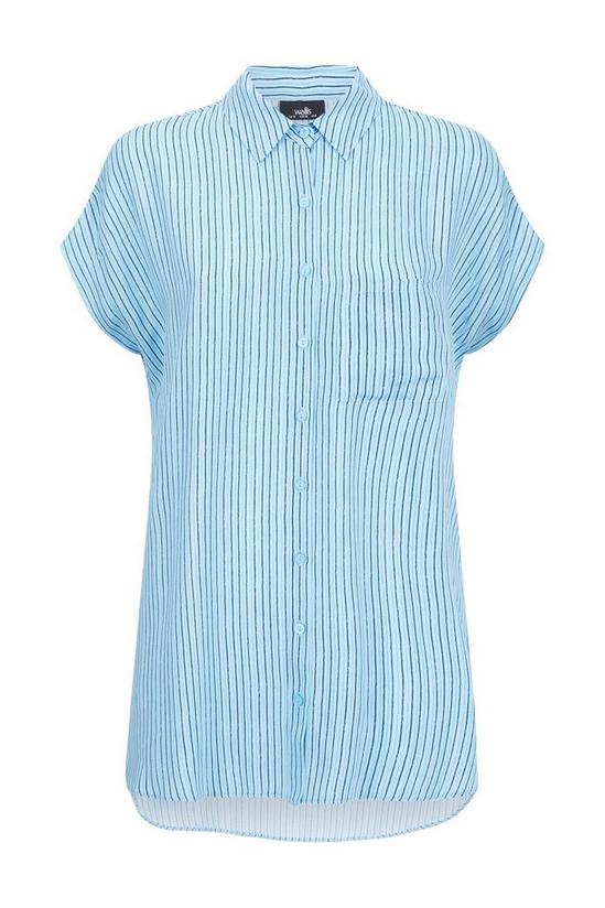 Wallis Blue Stripe Relaxed Longline Shirt 5