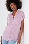 Wallis Pink Stripe Relaxed Longline Shirt thumbnail 4