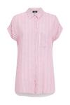 Wallis Pink Stripe Relaxed Longline Shirt thumbnail 5