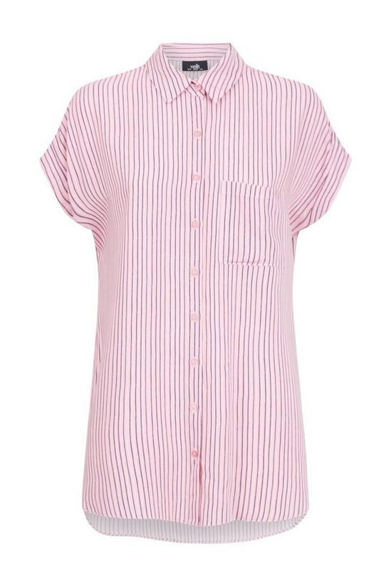Wallis Pink Stripe Relaxed Longline Shirt 5