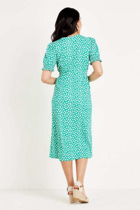 Wallis Petite Green Spot Midi Dress 3