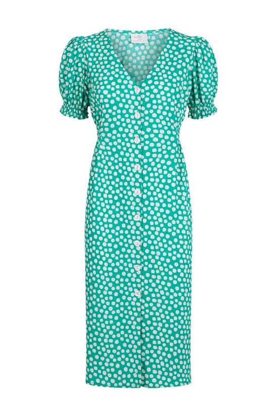 Wallis Petite Green Spot Midi Dress 5