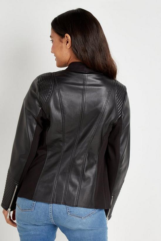 Wallis Quilt Detail Faux Leather Waterfall Jacket 3