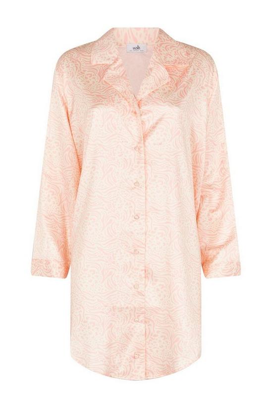 Wallis Pink Animal Satin Sleep Shirt 5
