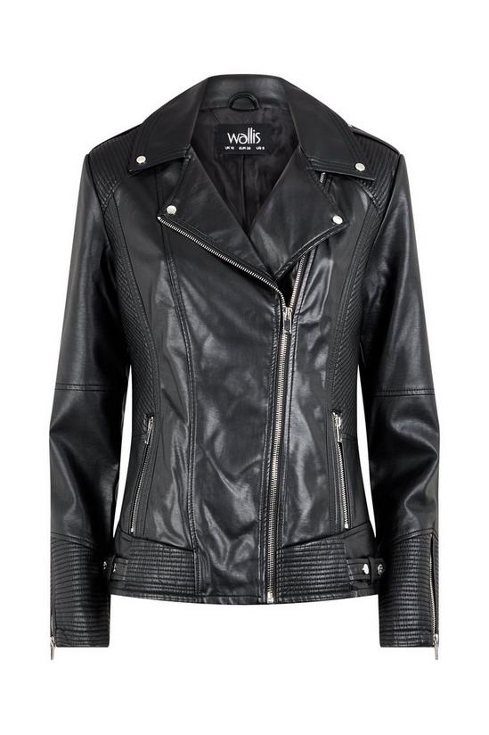 Wallis Black Faux Leather Biker Jacket 5