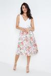 Wallis Petite Ivory Summer Floral Pleated Skirt thumbnail 1
