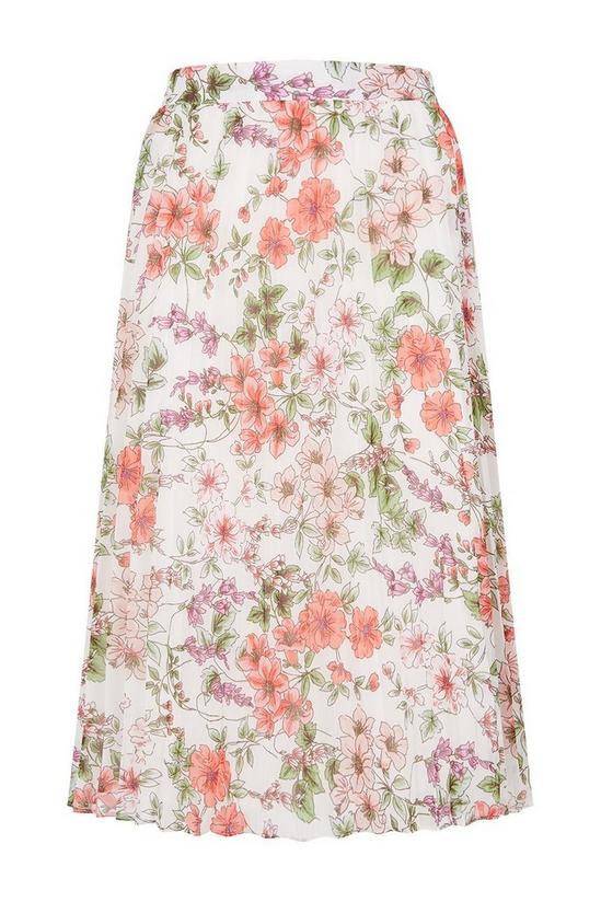 Wallis Petite Ivory Summer Floral Pleated Skirt 5