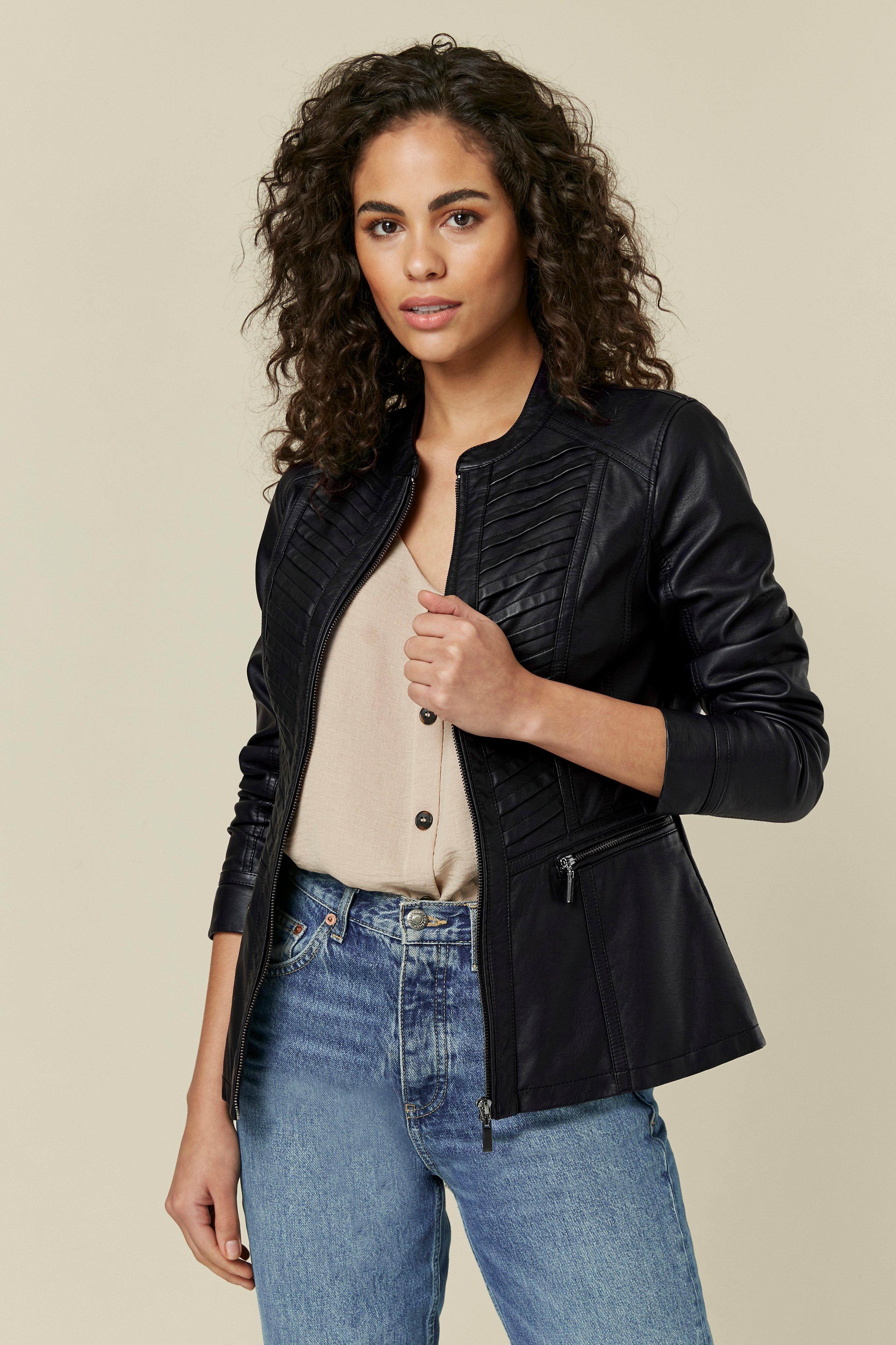 Wallis petite faux hot sale leather jacket