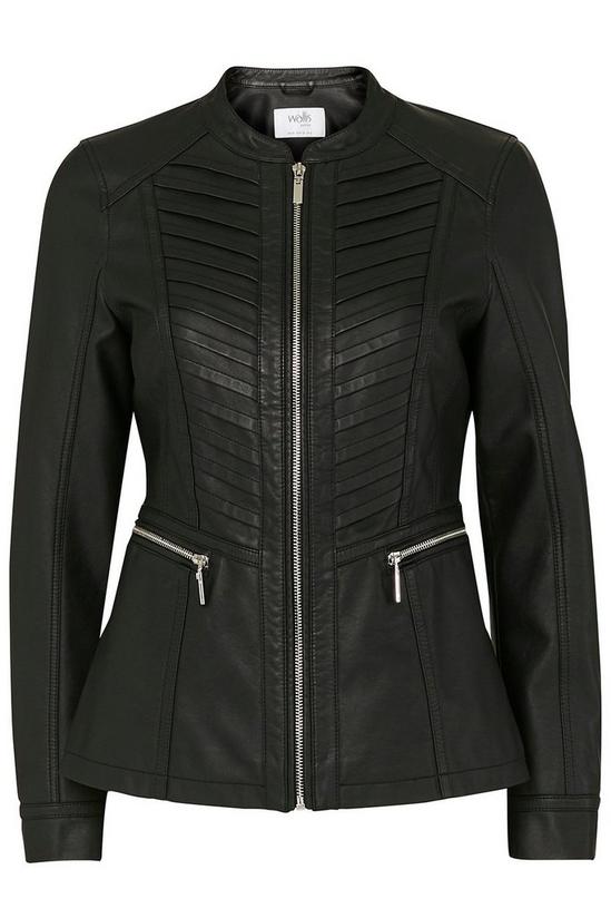 Wallis PETITE Black Faux Leather Jacket 2