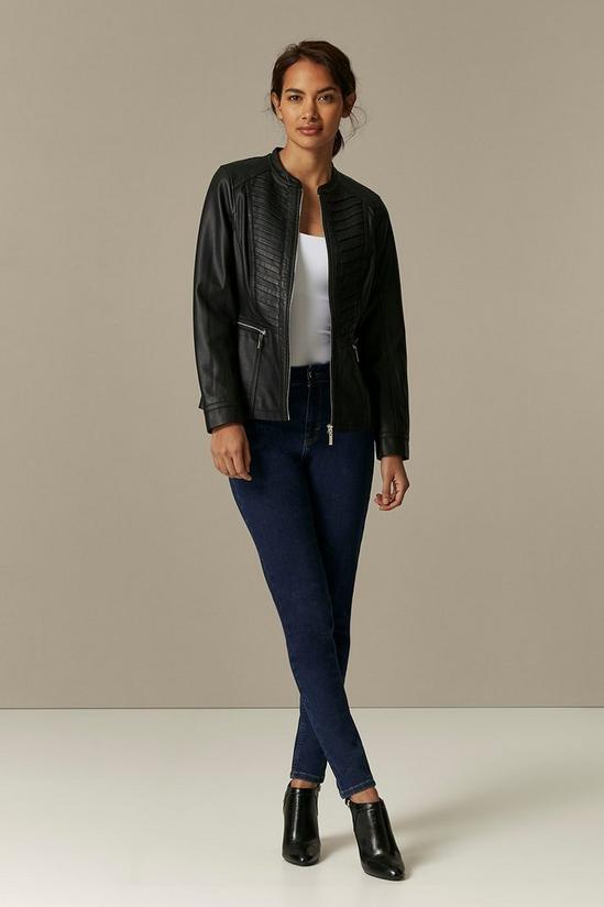 Wallis PETITE Black Faux Leather Jacket 3