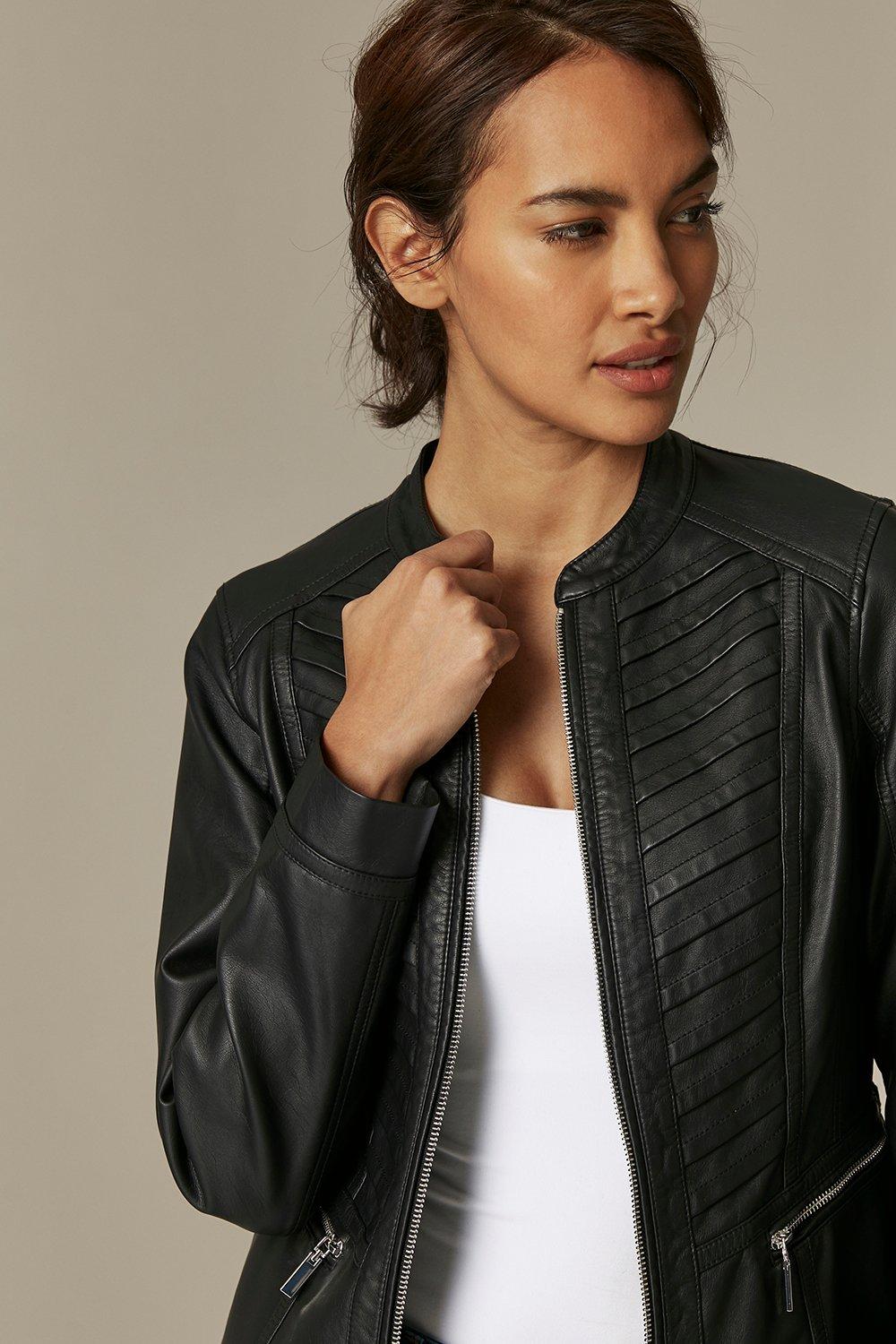 Wallis black 2025 faux leather jacket