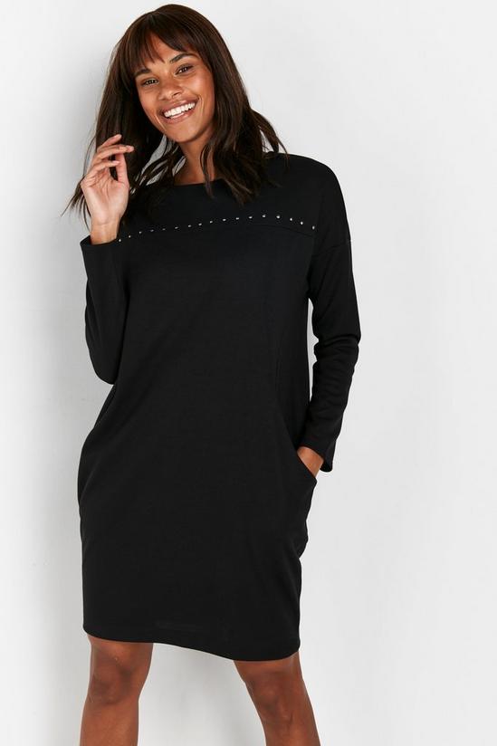 Wallis Black Studded Jersey Dress 3