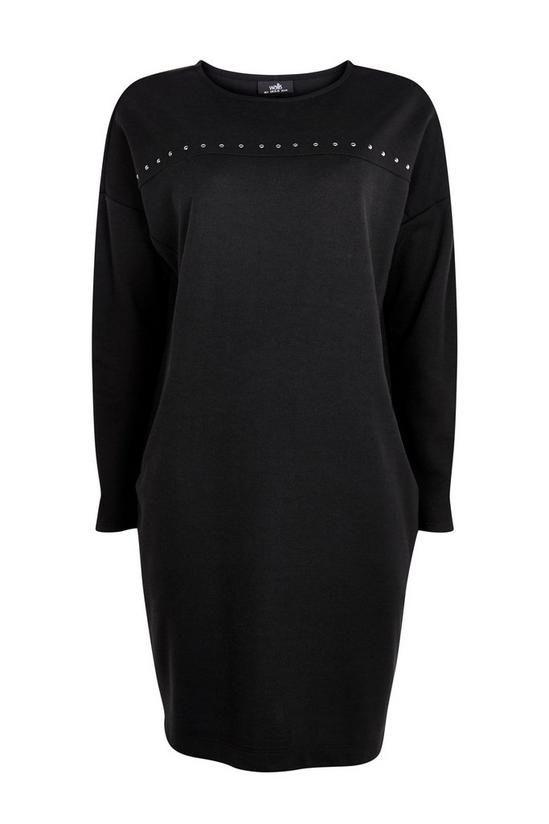 Wallis Black Studded Jersey Dress 4