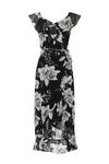 Wallis Black Floral Print Ruffle Midi Dress thumbnail 4