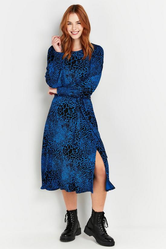 Wallis Blue Animal Print Midi Dress 1