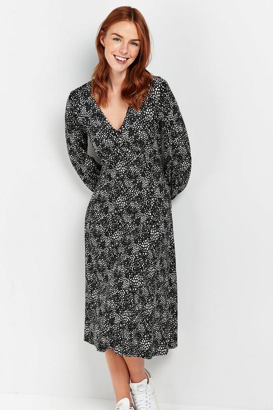 Wallis Monochrome Printed Puff Sleeve Midi Dress 2