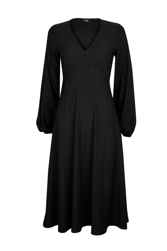 Wallis Black V-Neck Puff Sleeve Dress 4