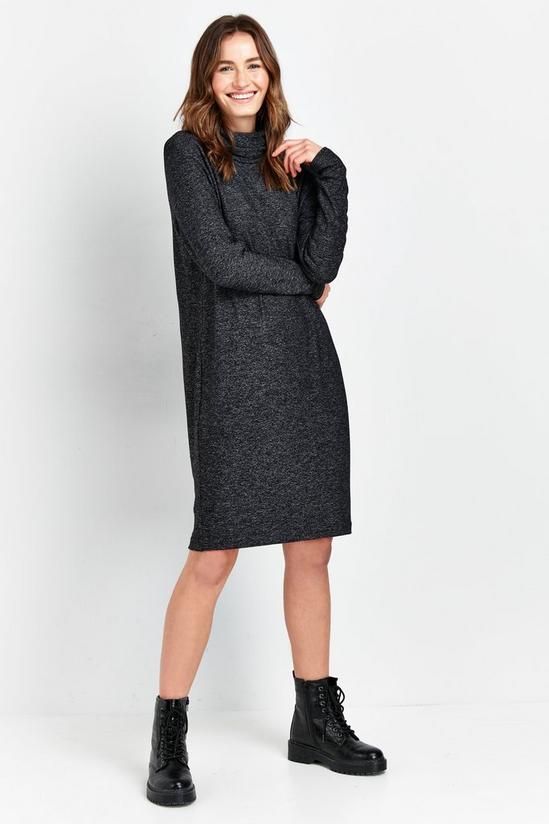 Wallis Charcoal Roll Neck Knitted Dress 1