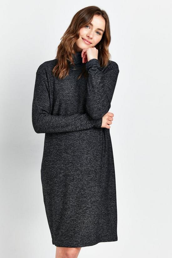 Wallis Charcoal Roll Neck Knitted Dress 3