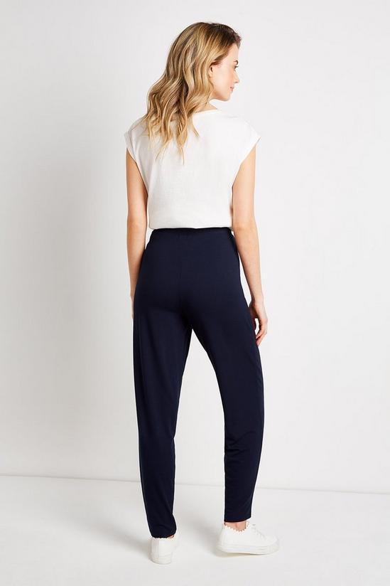 Wallis Navy Jersey Tapered Trousers 1