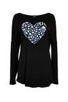 Wallis Black Velvet Heart Long Sleeve T-Shirt thumbnail 4