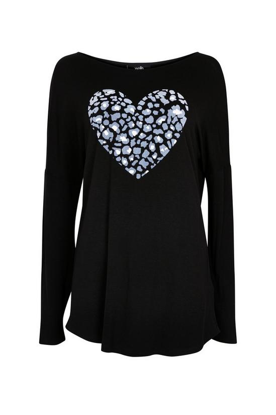 Wallis Black Velvet Heart Long Sleeve T-Shirt 4